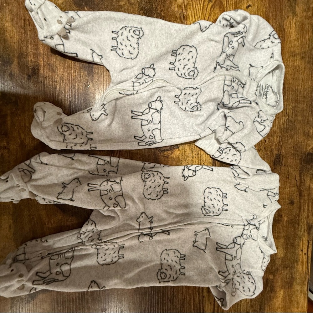 Carter's Gray Animal Print Footies